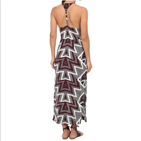 Tribal Print T-Back Maxi Dress w/ Side slits - Picture 2 of 5